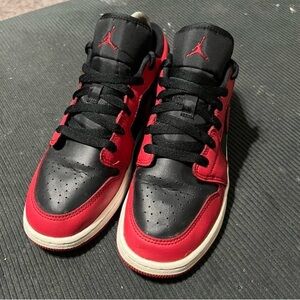 Kids Red and Black Sneakers 6.5y